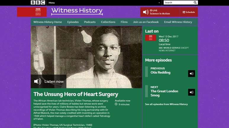 Em 2017, o Servi&ccedil;o Mundial da BBC dedicou um programa a Thomas, coim o t&iacute;tulo: "O her&oacute;i n&atilde;o reconhecido das cirurgias card&iacute;acas". A foto &eacute; de Thomas em 1940