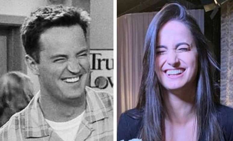 Matthew Perry como Chandler, de 'Friends', e Mari Palma