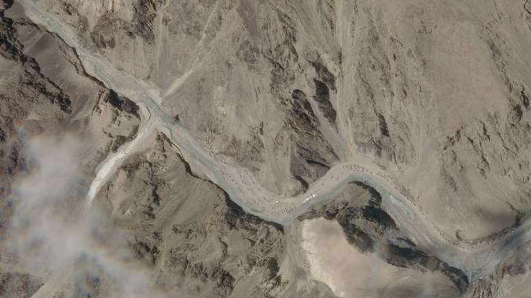 Imagem de satélite do vale de Galwan mostra terreno rochoso da área onde ocorreu último confronto