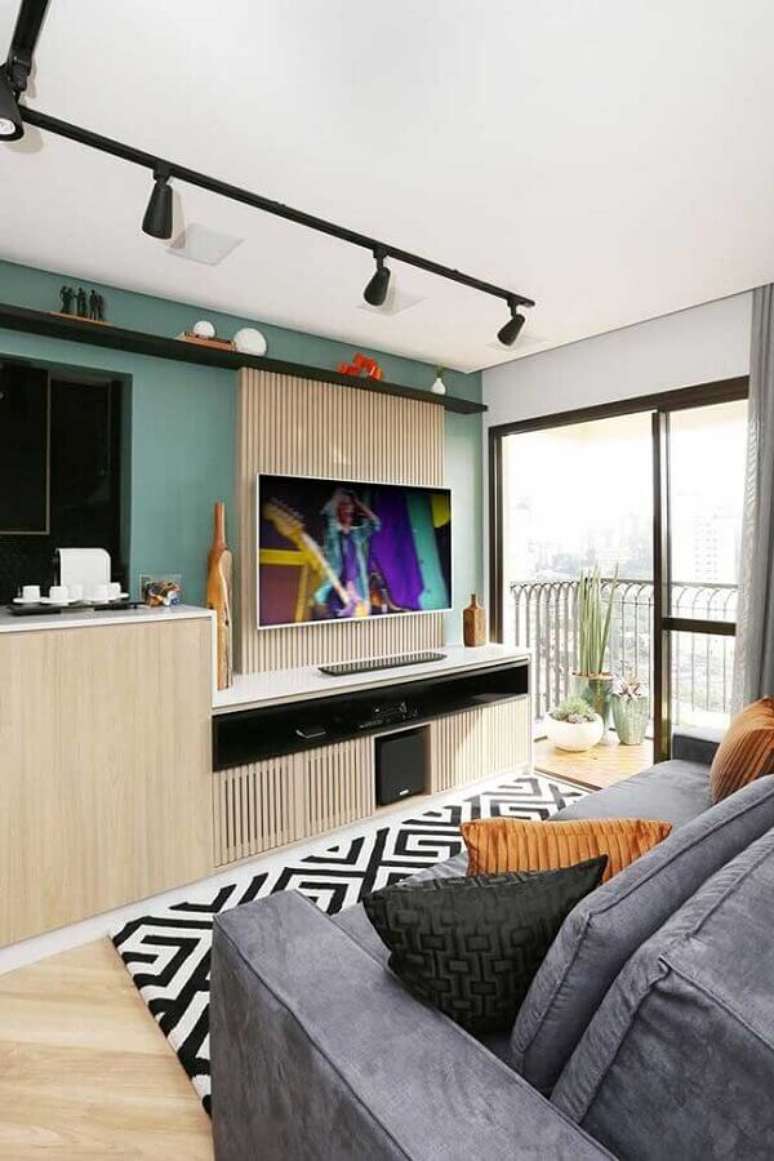 3. Para salas pequenas prefira usar tonalidades mais claras de verde &ndash; Foto: Pinterest