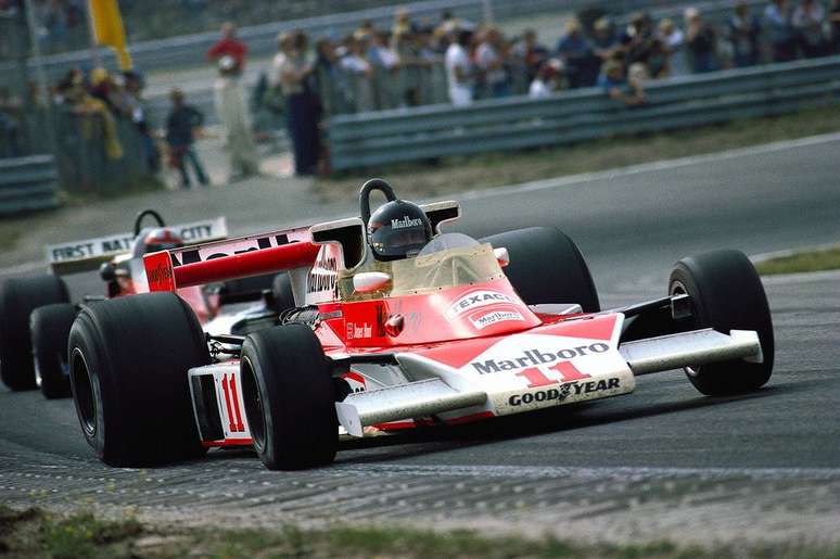 McLaren de James Hunt no Mundial de 1976: outro M importante na Fórmula 1.