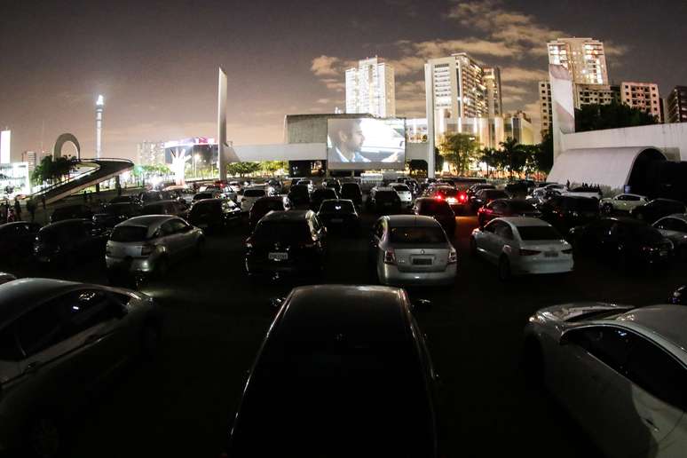 Inauguração do Cinema Drive-in, uma parceria do Memorial da América Latina com a Secretaria de Cultura do Estado de São Paulo, localizado no bairro da Barra Funda, Zona Oeste, nesta última terça-feira (16).