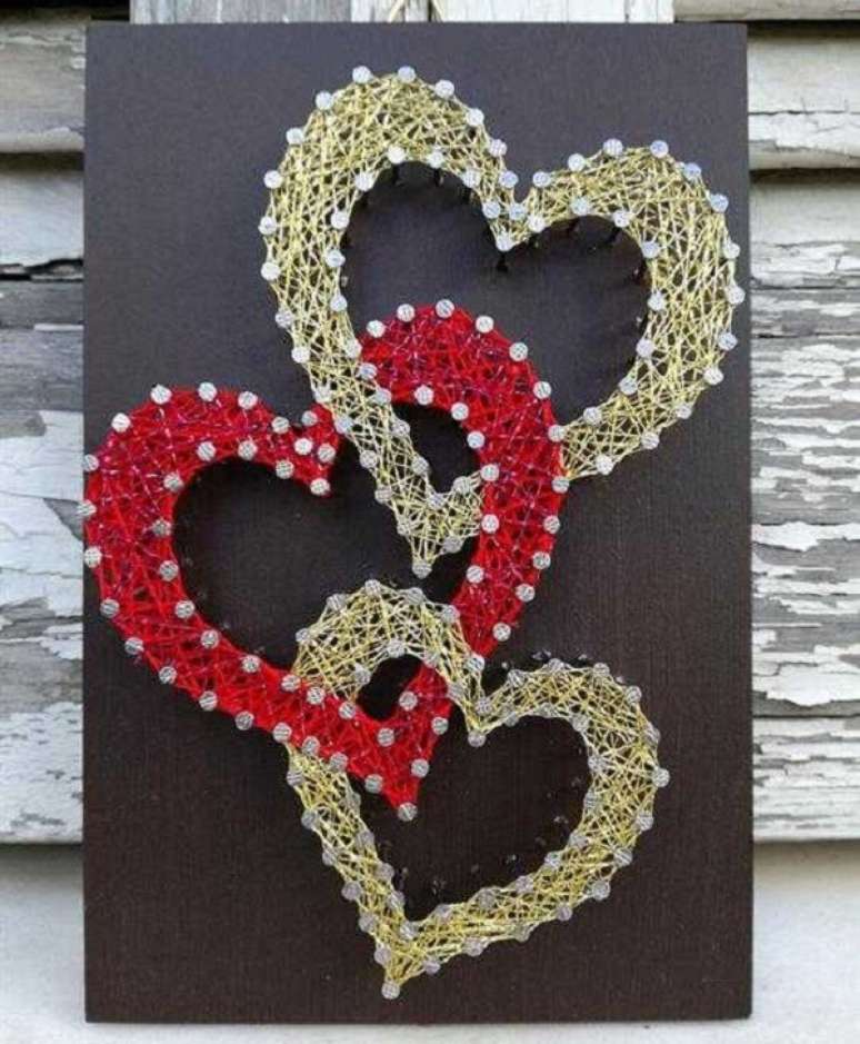 23. Os moldes de string art de coração são os mais procurados. Fonte: Pinterest