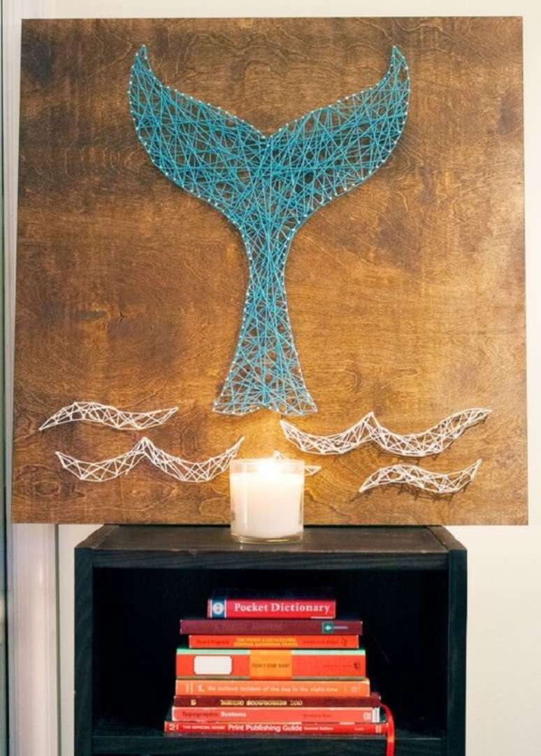 58. Reserve um espaço especial na sua casa para aplicar a técnica string art moldes. Fonte: Pinterest