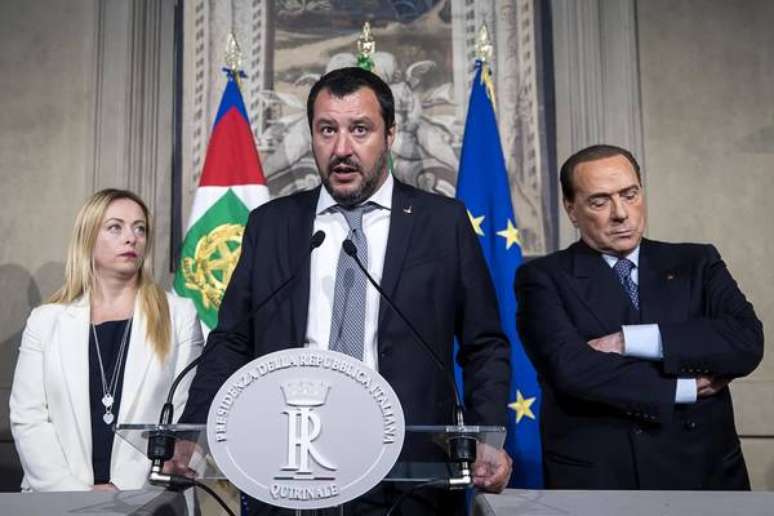 Matteo Salvini, Giorgia Meloni e Silvio Berlusconi encabeçam coalizão de direita na Itália