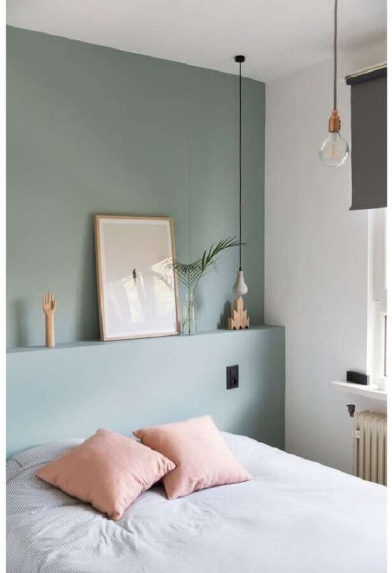 8. Decora&ccedil;&atilde;o minimalista para quarto verde menta &ndash; Foto: Casa Tr&egrave;s Chic