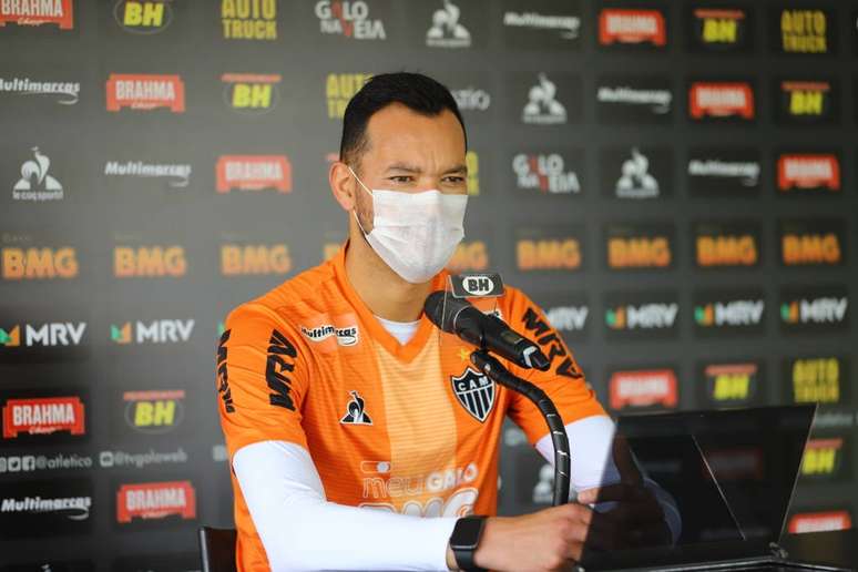 Réver, zagueiro do Atlético-MG, concedeu entrevista coletiva nesta terça-feira (Foto: Divulgação/Pedro Souza)