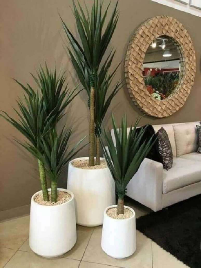14. Vasos com plantas grandes para decoração de sala sofisticada – Foto: Pinterest
