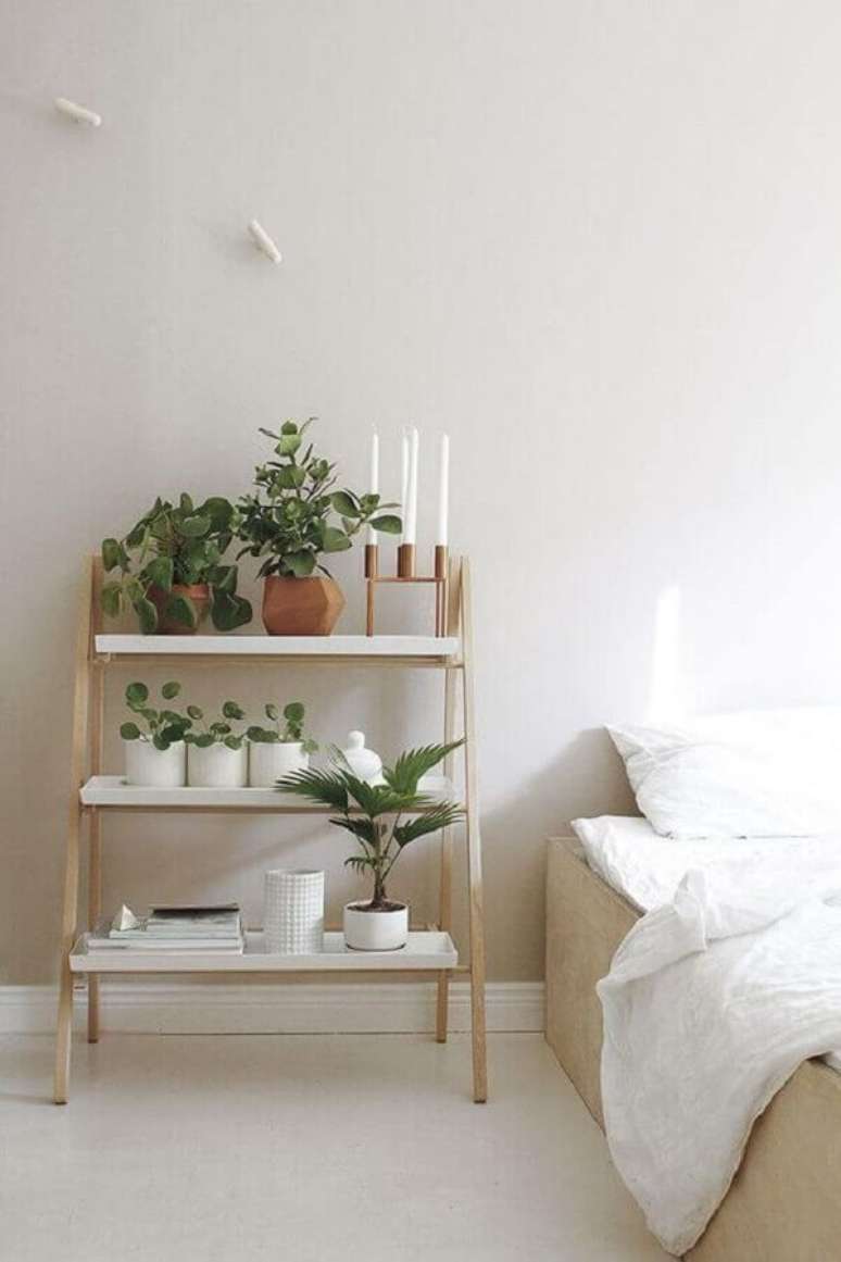 33. Decoração com plantas para quarto minimalista – Foto: Pinterest