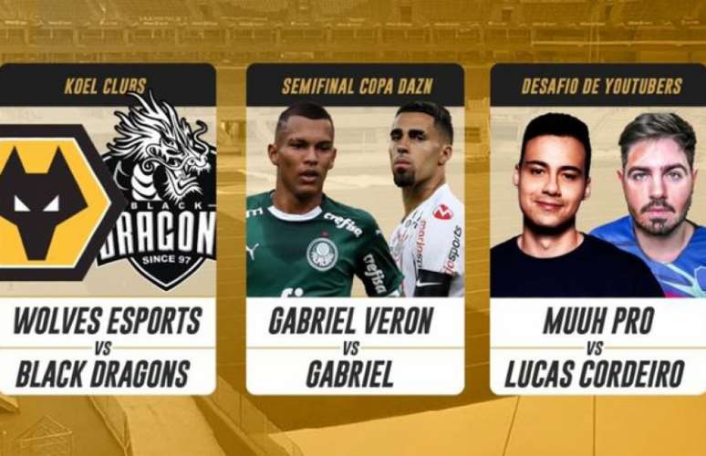 Gabriel Veron, do Palmeiras, e Gabriel, do Corinthians, farão Dérbi virtual nos telões do Allianz Parque (Divulgação)