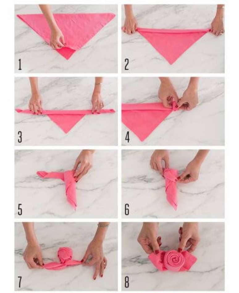 31. Siga tutorial de como dobrar guardanapo – Via: Pinterest
