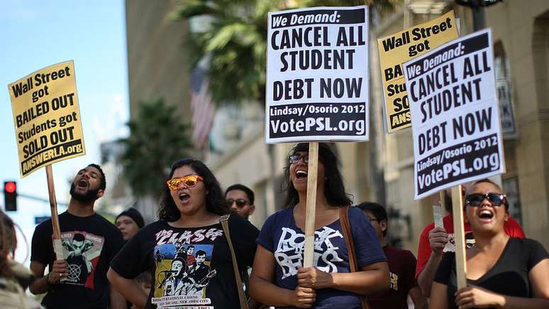 O endividamento estudantil provocou protestos no passado