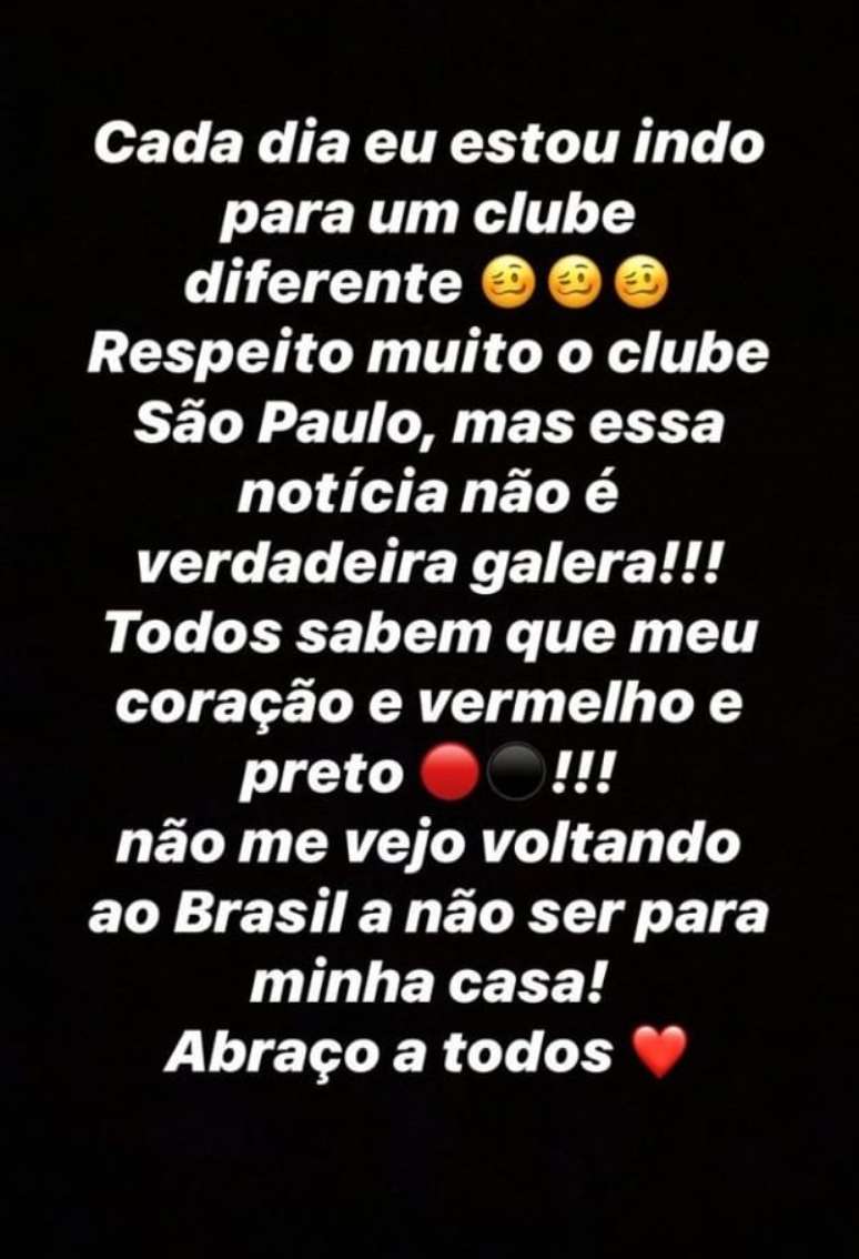 Post de Paquetá no Instagram (Foto: Reprodução/Instagram)