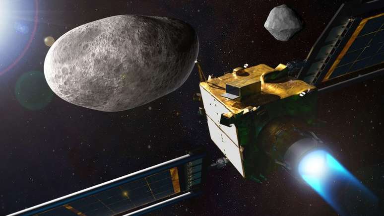 A nave DART tem a missão de se chocar contra o asteroide Dimorphos