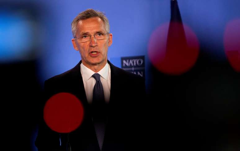 Secretário-geral da Otan, Jens Stoltenberg, durante entrevista coletiva em Bruxelas
26/06/2020 Virginia Mayo/Pool via REUTERS