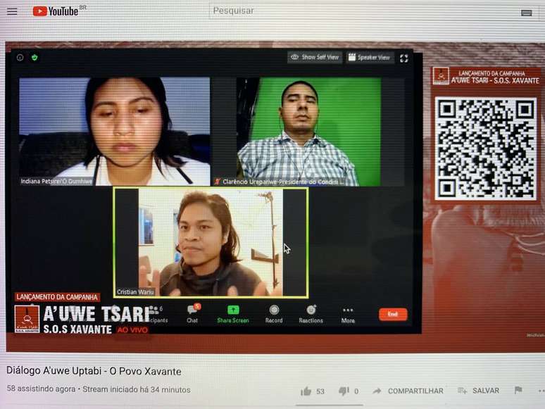 Live reuniu &iacute;ndios xavantes.