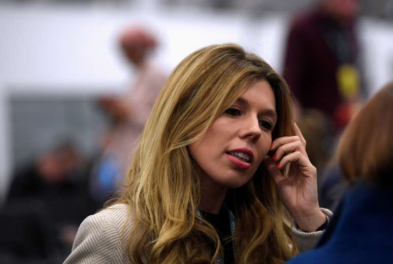 A noiva do primeiro ministro britânico, Carrie Symonds. 13/12/2019. REUTERS/Toby Melville. 

