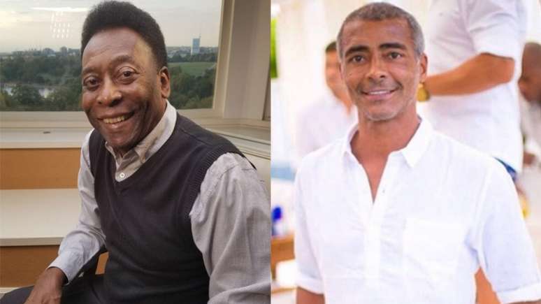 Pelé ou Romário: quem foi mais matador (Foto:Reprodução/Twitter/Instagram)