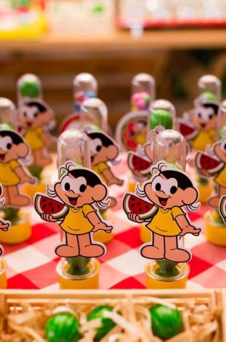42. Tubetes de balas decorados para festa da Magali decora&ccedil;&atilde;o &ndash; Foto: A Minha Festinha