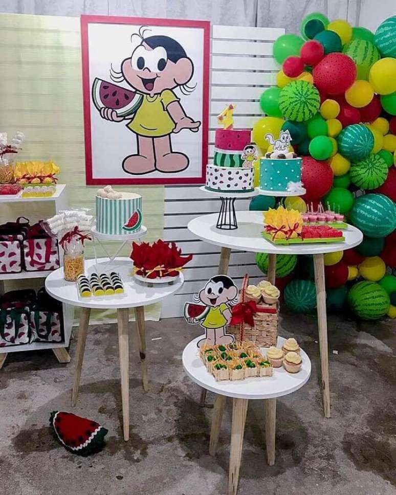 51. Decora&ccedil;&atilde;o de festa da Magali simples com arranjo de bal&otilde;es coloridos &ndash; Foto: Kamylla Pinheiro