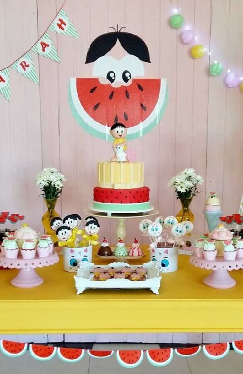 11. Use tons pastéis para a decoração de festa da Magali baby – Foto: Festas Biz!