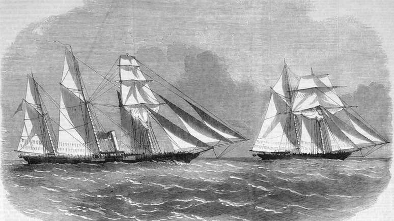 Entre 1831 e 1850, navios com a bandeira norte-americana corresponderam a 58,2% de todas as expedições negreiras com destino ao Brasil