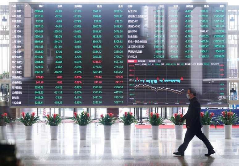 Investidor caminha pela Bolsa de Xangai
28/02/2020
REUTERS/Aly Song