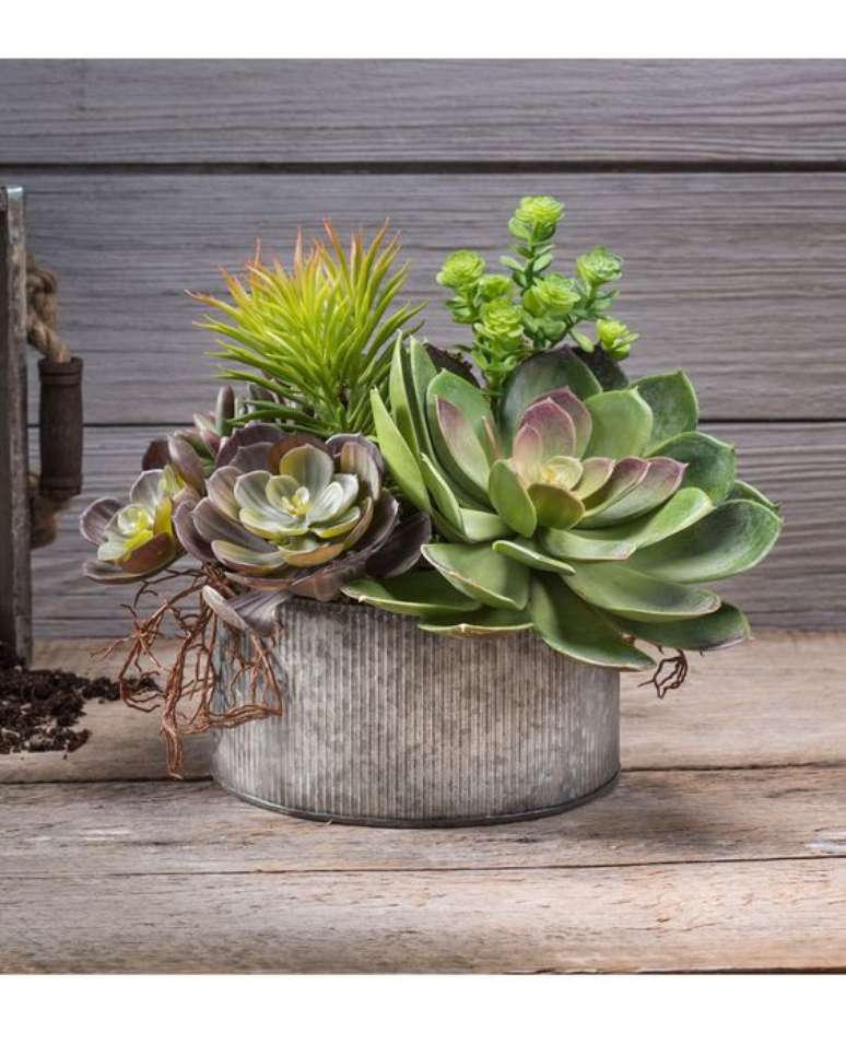 10. Vaso com echeveria na decoração – Via: Pinterest