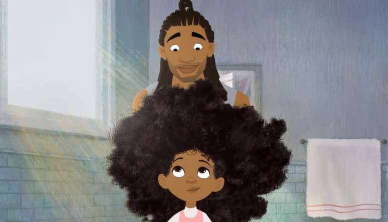 Cena do curta 'Hair Love'