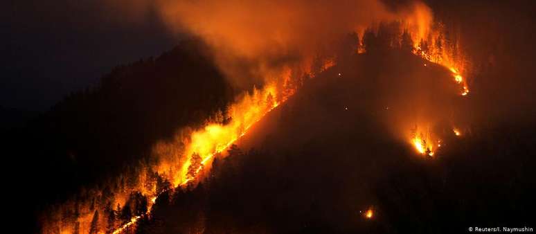 Temperaturas altas resultaram em incêndios florestais na Sibéria