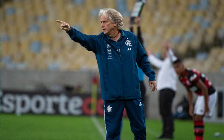 O técnico Jorge Jesus no comando do Flamengo (Foto: Alexandre Vidal / Flamengo)