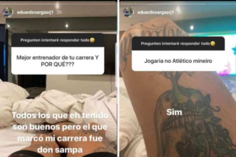 Vargas foi simpático e deixou aberta a chance de vestir a camisa alvinegra(Reprodução/Instagram Eduardo Vargas)