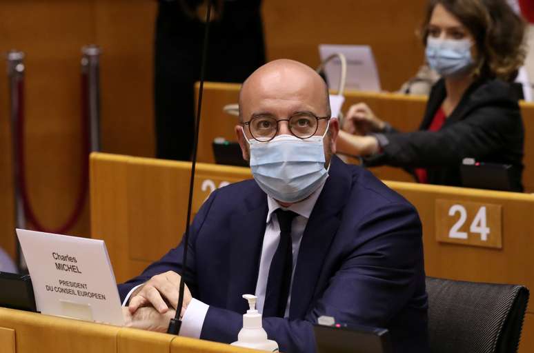 Presidente do Conselho Europeu, Charles Michel REUTERS/Yves Herman/Pool