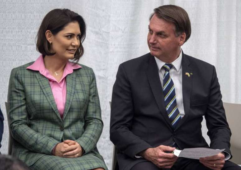 Michelle e Jair Bolsonaro durante viagem à Flórida, nos EUA, em 9 de março