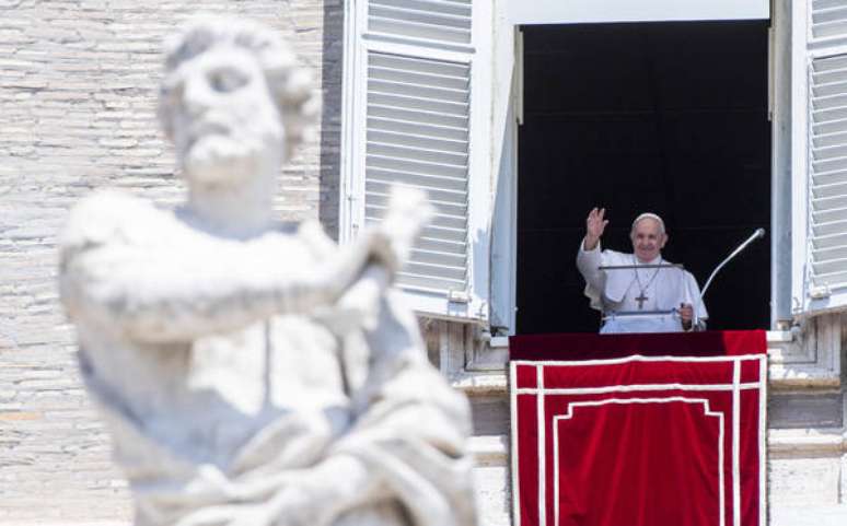 Papa Francisco durante celebração do Angelus no Vaticano