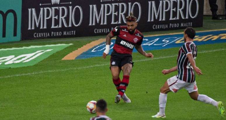 O passe de Gabriel Barbosa para a finalização de Michael no Fla-Flu de domingo (Foto: Alexandre Vidal/Flamengo)