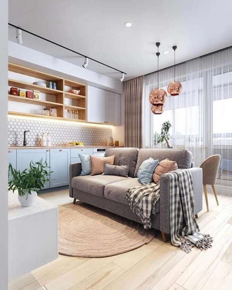 2. Invista em detalhes coloridos para mais personalidade na sua decora&ccedil;&atilde;o azul pastel &ndash; Foto: J&eacute;ssica Nardoto