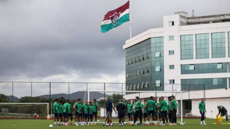 Equipe do Fluminense durante treino