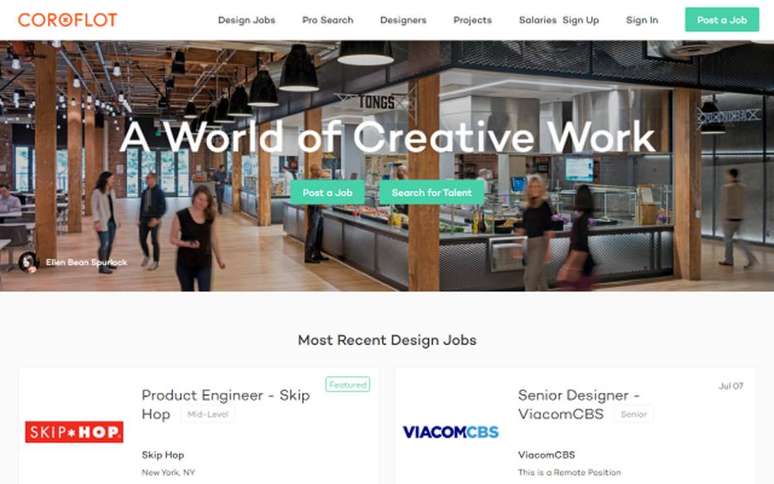 O Coroflot também é uma rede social profissional, mas mais voltada para designers.