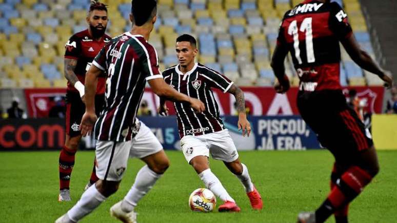 Dodi, durante duelo contra o Flamengo pelas finais do Estadual (Foto: MAILSON SANTANA/FLUMINENSE FC)