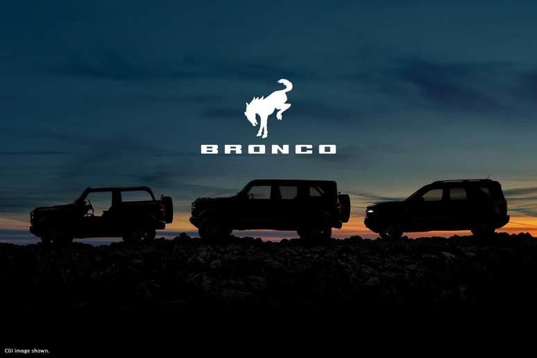 Esta imagem de perfil mostra a diferença entre os três modelos Bronco.