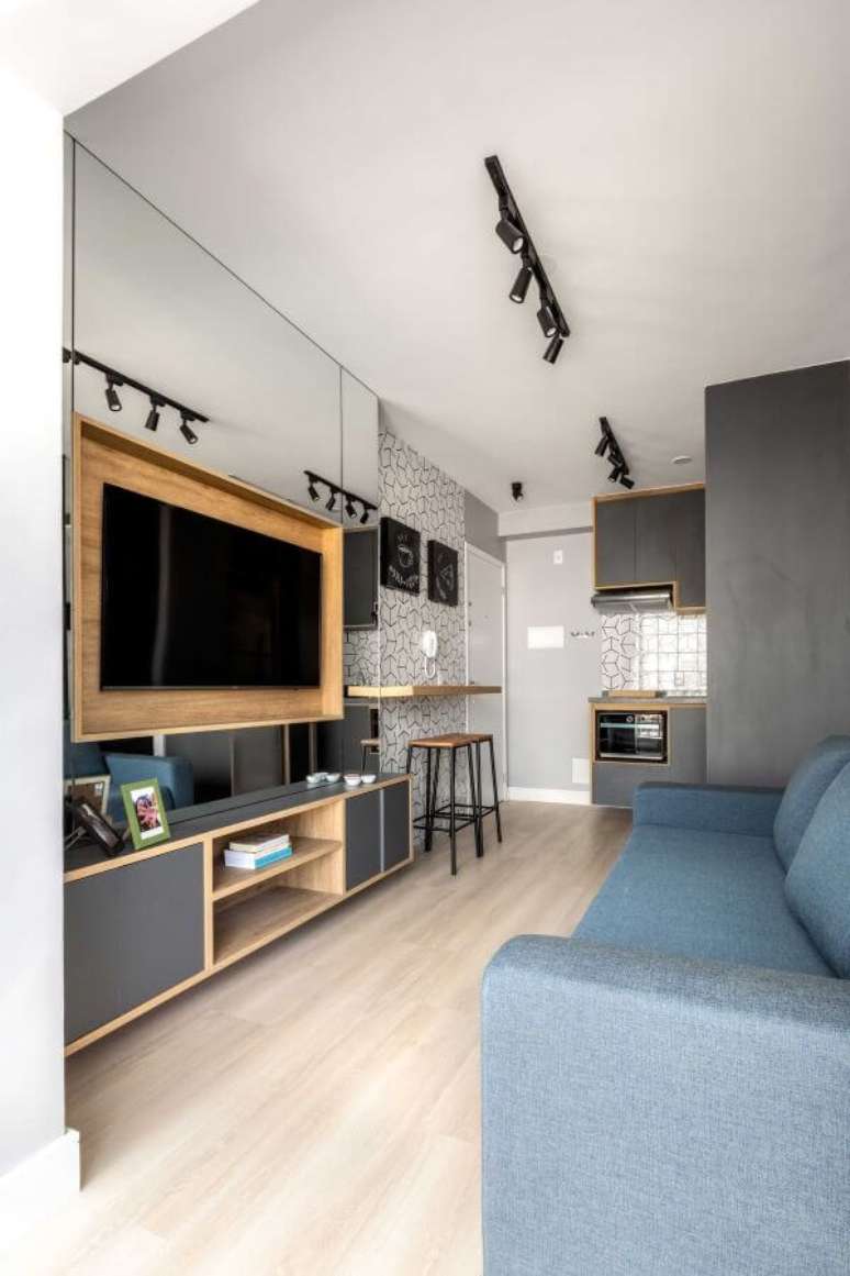 3. Painel para tv para sala moderno &ndash; Via: Pinterest