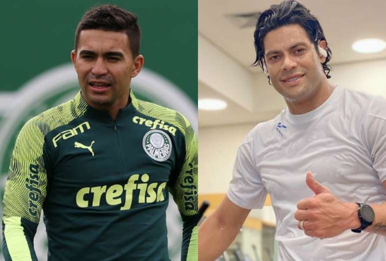 Dudu e Hulk têm bons números (Montagem sobre fotos de Cesar Greco/Agência Palmeiras e Reprodução/Instagram)