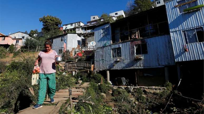 Bairros mais pobres no Chile foram os mais afetados pela pandemia.