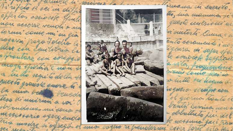 Fam&iacute;lia durante f&eacute;rias, com um sobrinho