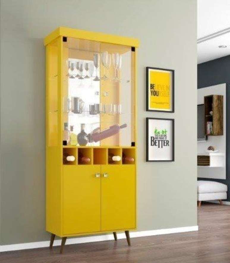 16. Cristaleira de vidro amarela, estilo retr&ocirc; &ndash; Via: Pinterest