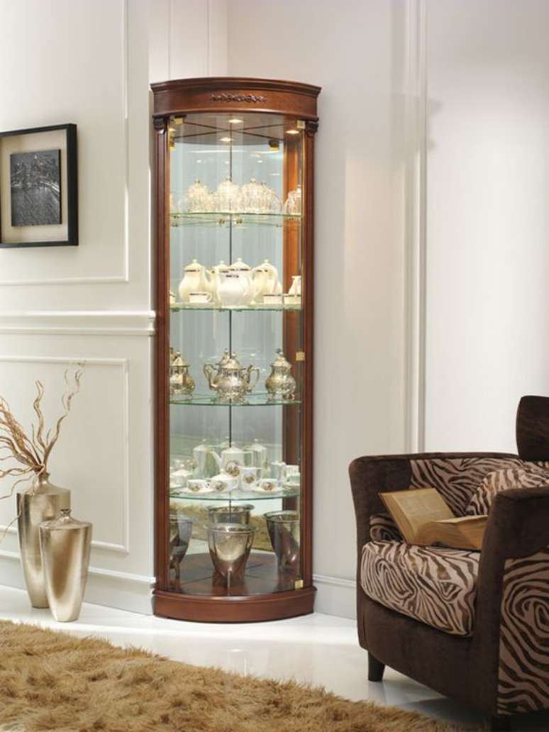 54. Cristaleira de vidro de canto &ndash; Via: Crystaleira