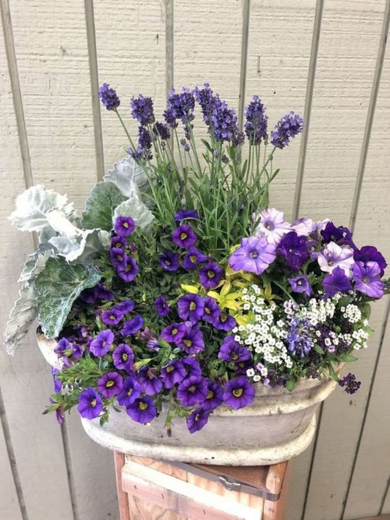 13. Flor roxa no vaso decorativo de casa &ndash; Via: Pinterest