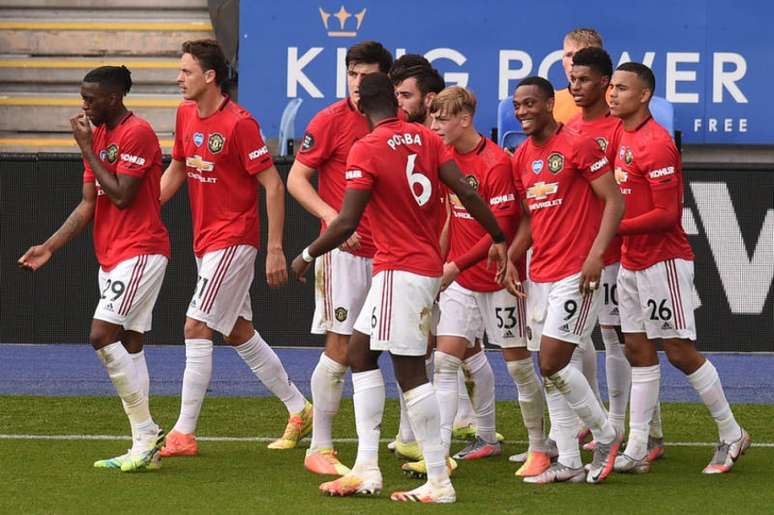 Com gols de Bruno Fernandes e Jesse Lingard, Manchester United vence o Leicester e se classifica para a próxima edição da Champions League (OLI SCARFF / POOL / AFP)