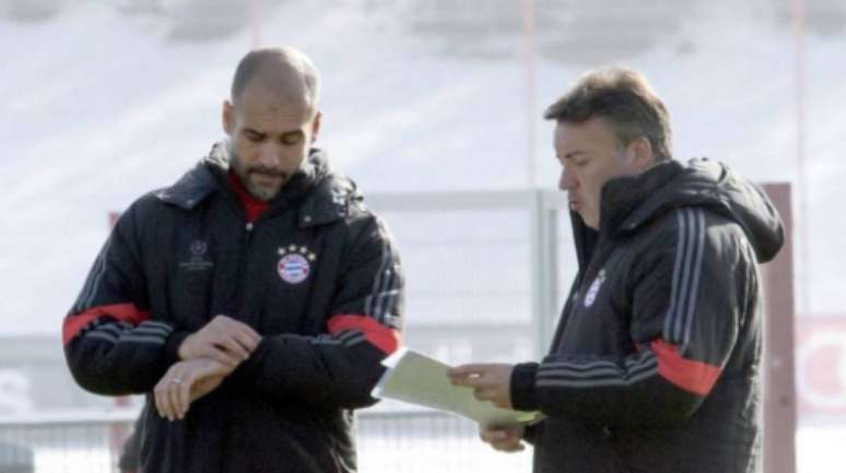 Guardiola e Torrent nos tempos de Bayern (Foto: Divulgação)